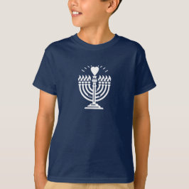 Herz Menorah Happy Hanukkah Familie Mama Papa Kind T-Shirt