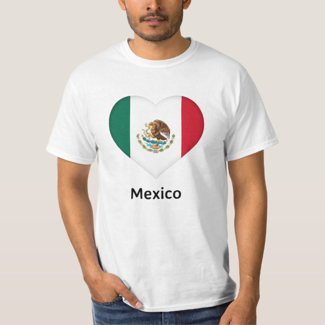 Herz - Mexiko-Flagge T-Shirt (Vorderseite)
