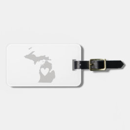 Herz-Michigan-Staats-Silhouette Gepäckanhänger
