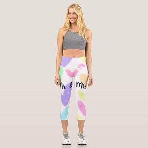 Herz minimalistischer Textstil Hochzeit Mr & Mrs c Capri Leggings