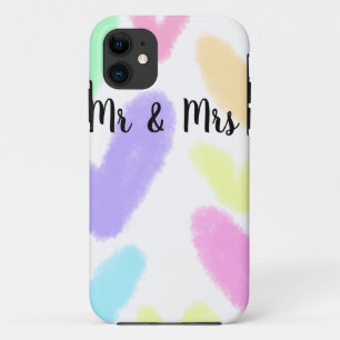 Herz minimalistischer Textstil Hochzeit Mr & Mrs c Case-Mate iPhone Hülle
