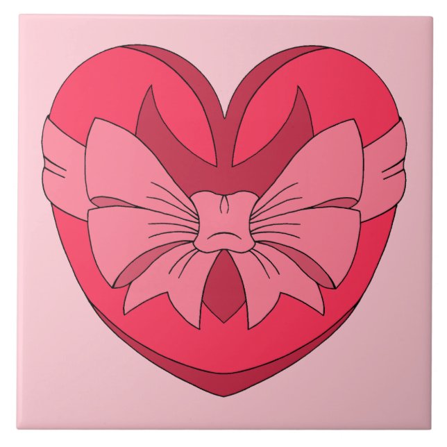 Herz mit Arrowhead und Bow Fliese (Vorderseite)