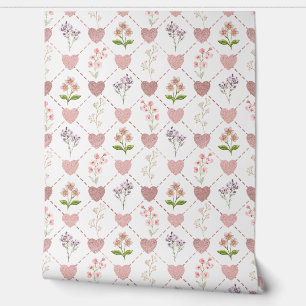 Herz mit Blume Tapete