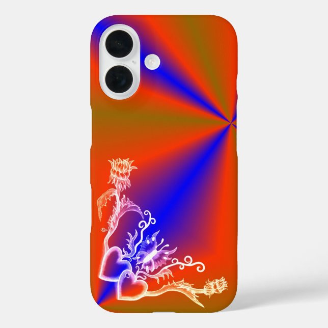 Herz mit Blume und Schmetterling Case-Mate iPhone Hülle (Rückseite)