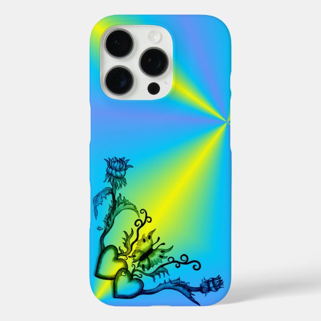 Herz mit Blume und Schmetterling Case-Mate iPhone Hülle (Rückseite)