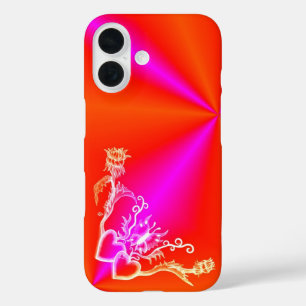 Herz mit Blume und Schmetterling iPhone 16 Hülle