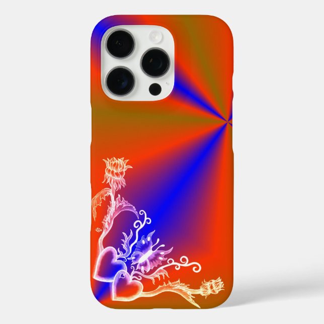 Herz mit Blume und Schmetterling Case-Mate iPhone Hülle (Rückseite)
