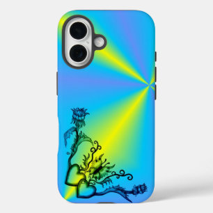 Herz mit Blume und Schmetterling iPhone 16 Hülle