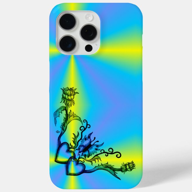 Herz mit Blume und Schmetterling Case-Mate iPhone Hülle (Rückseite)