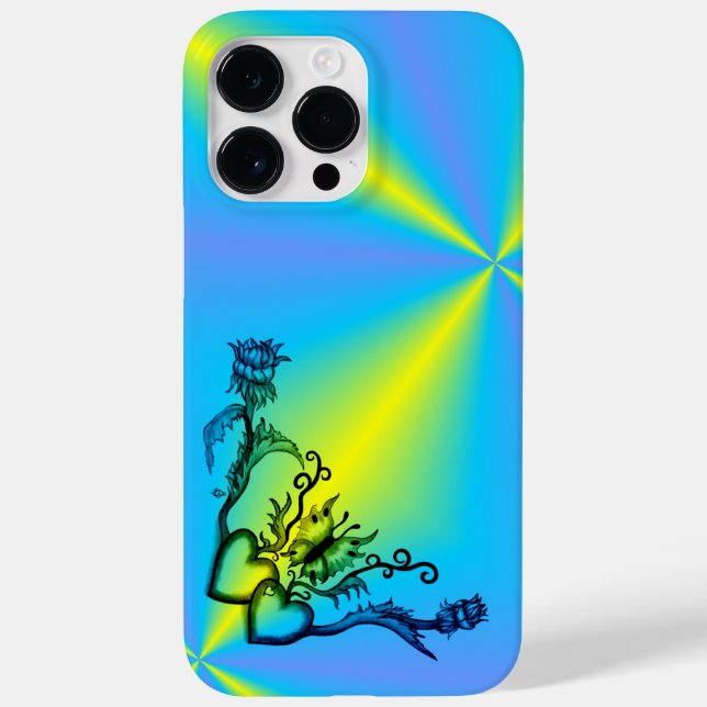 Herz mit Blume und Schmetterling Case-Mate iPhone Hülle (Rückseite)