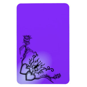 Herz mit Blume und Schmetterling im Tattoo-Stil Magnet