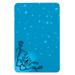 Herz mit Blume und Schmetterling im Tattoo-Stil Magnet