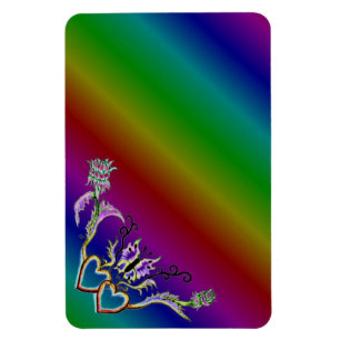 Herz mit Blume und Schmetterling im Tattoo-Stil Magnet