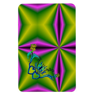 Herz mit Blume und Schmetterling im Tattoo-Stil Magnet