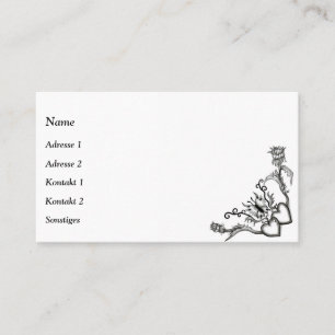 Herz mit Blume und Schmetterling Visitenkarte