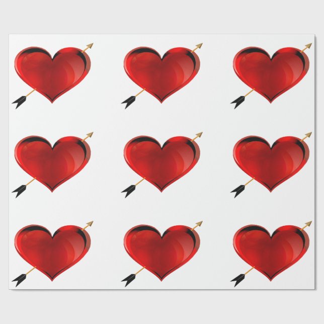 Herz mit Bogenpapier Geschenkpapier (Flach)