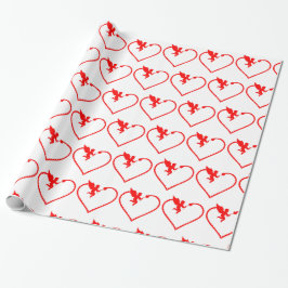 Herz mit cupid Geschenk für Sie Geschenkpapier