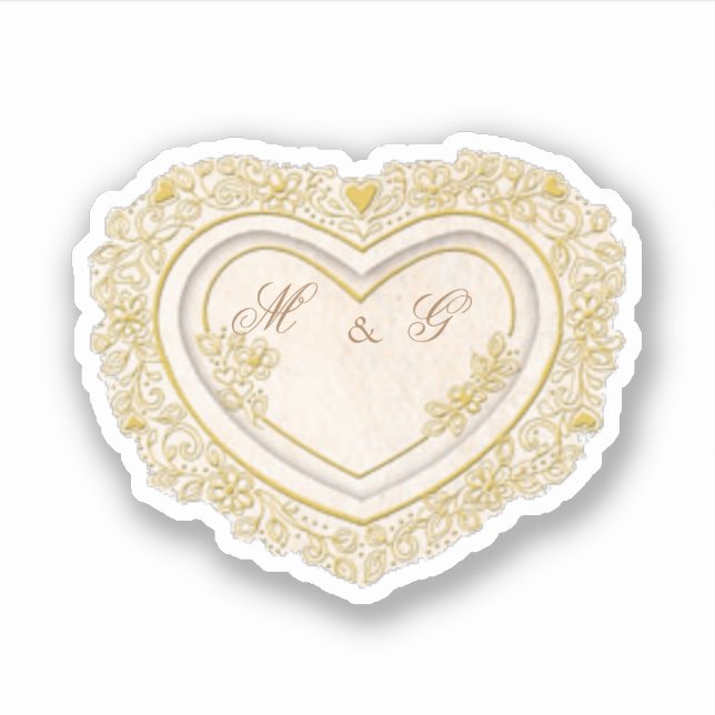 Herz mit deinen Buchstaben Aufkleber (Vorderseite)