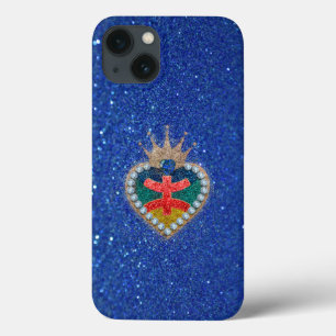 Herz mit der Amazigh-Fahne in einem hellen Glitzer Case-Mate iPhone Hülle