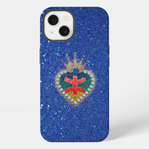 Herz mit der Amazigh-Flagge in einem hellen Glitte iPhone 13 Hülle