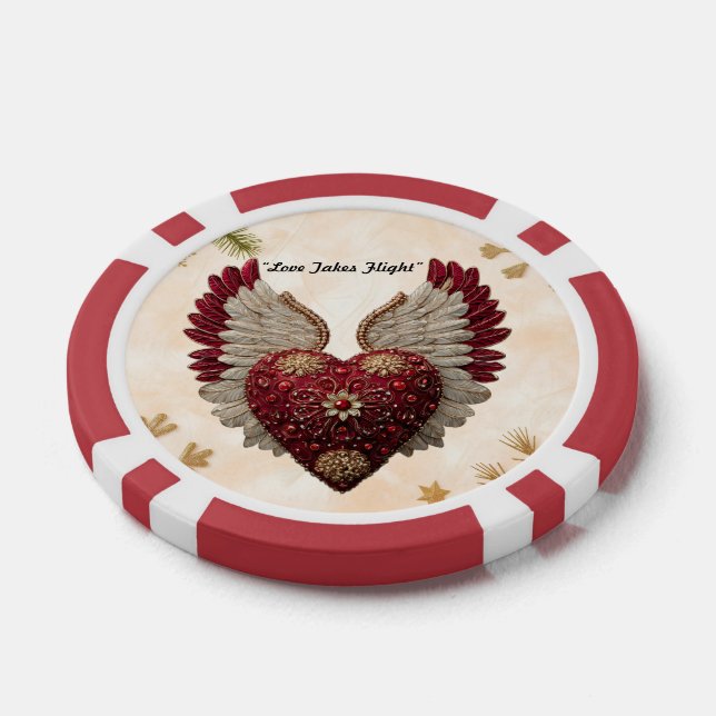 "Herz mit Flügeln" Pokerchips (Einzeln)
