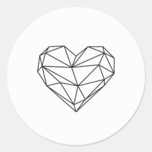 Herz mit geringer Polynesität Runder Aufkleber