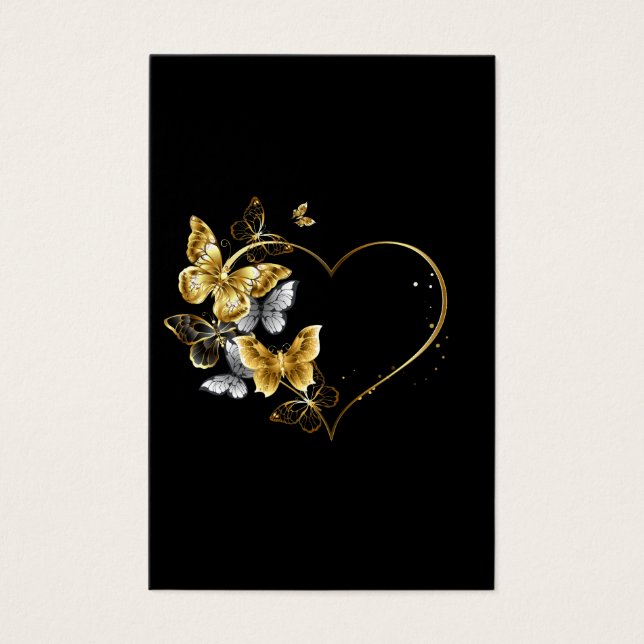 Herz mit goldenen Schmetterlingen (Vorderseite)