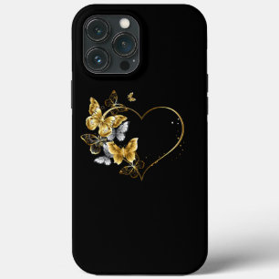 Herz mit goldenen Schmetterlingen Case-Mate iPhone Hülle