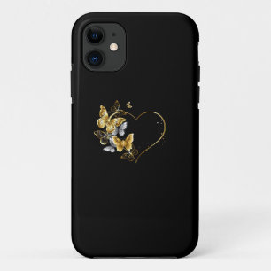 Herz mit goldenen Schmetterlingen Case-Mate iPhone Hülle