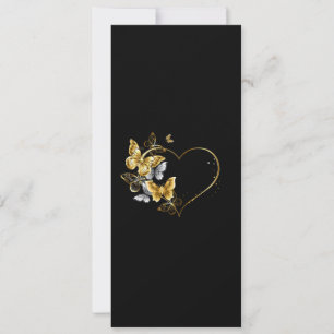 Herz mit goldenen Schmetterlingen Feiertagskarte