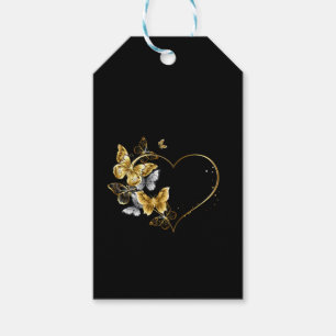 Herz mit goldenen Schmetterlingen Geschenkanhänger