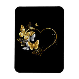 Herz mit goldenen Schmetterlingen Magnet