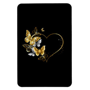 Herz mit goldenen Schmetterlingen Magnet