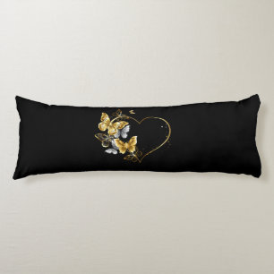 Herz mit goldenen Schmetterlingen Seitenschläferkissen