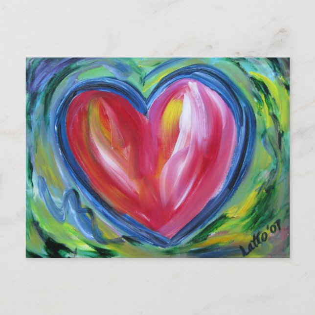 Herz mit Hope Postcard Postkarte (Vorderseite)