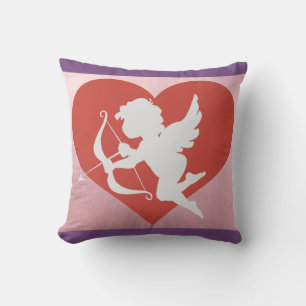 Herz mit Kupid-Throw-Kissen Kissen