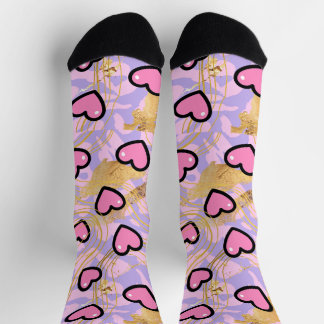 Herz, mit Leopard  Socken