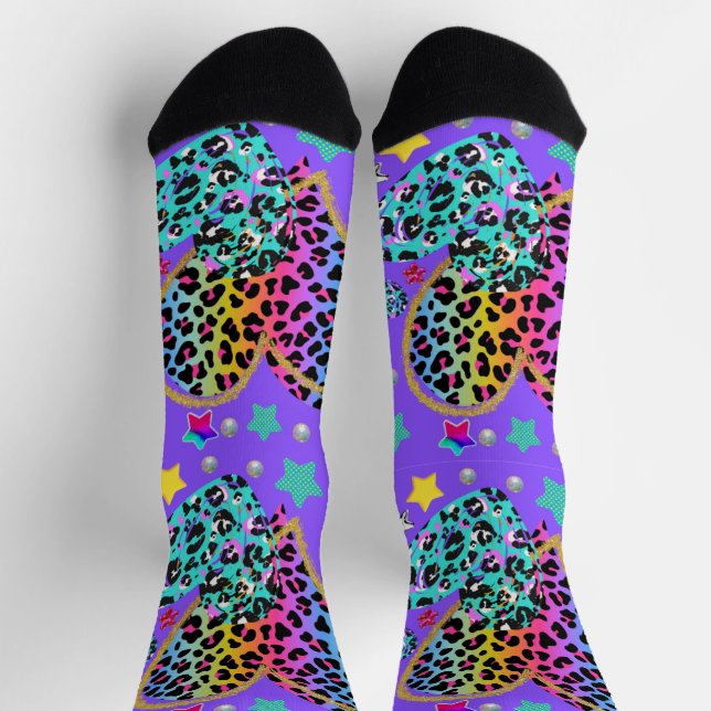 Herz, mit Leopard  Socken (Oben)