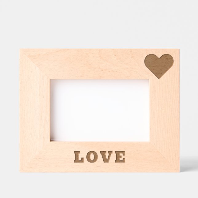 Herz mit Liebe Text Ihr Geschenk Etched Rahmen (Vorderseite)