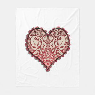 Herz mit Lochmuster, Hochzeit, vintage, Verlobung, Fleecedecke