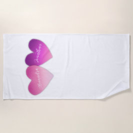 Herz mit Personalisierten Namen Strandtuch