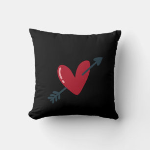 Herz mit Pfeil Valentinstag Minimal T-Shirt Kissen