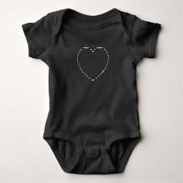 Herz mit romantischen Rosen auf schwarzen Streifen Baby Strampler