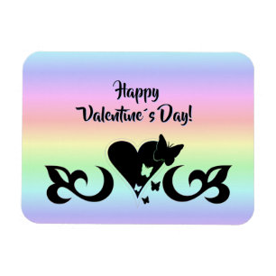 Herz mit Schmetterling und Lily Magnet