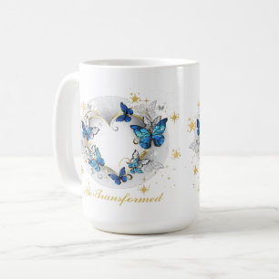 Herz mit Schmetterlingen Morpho Kaffeetasse