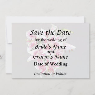 Herz mit Stargazer-Lilien Save The Date