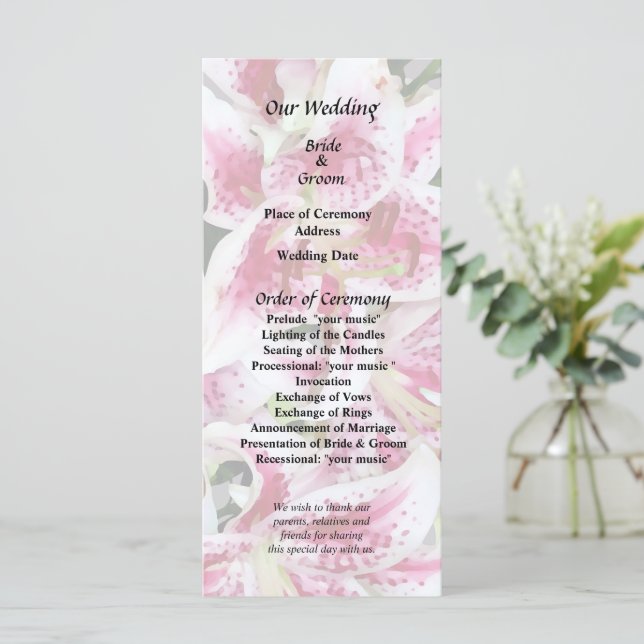 Herz mit Stargazer Lilies Programm (Stehend Vorderseite)