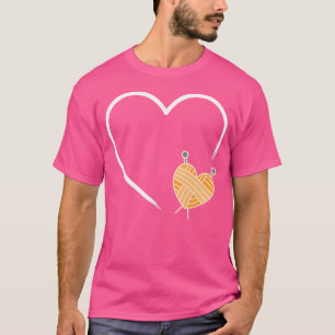 Herz mit Stricknadeln - Ich liebe Stricken T-Shirt