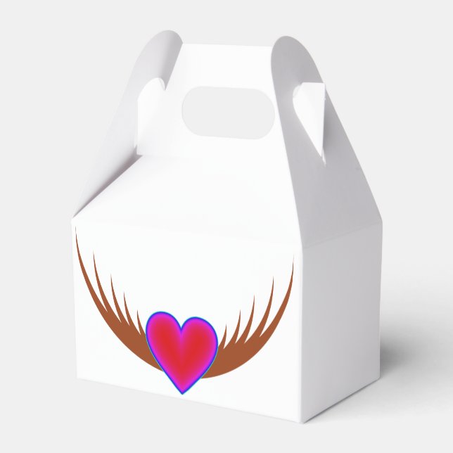 Herz mit Wings Gefallen Box Geschenkschachtel (Rückseite)