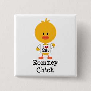Herz-Mitt des Romney Küken-Knopf-I Button